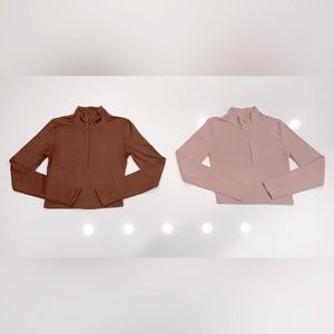Sunday Best + Sun-deh - SMALL - Monarch half-zip long sleeve crop tops